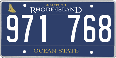 RI license plate 971768