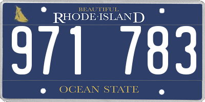 RI license plate 971783