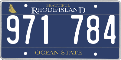 RI license plate 971784