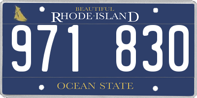 RI license plate 971830