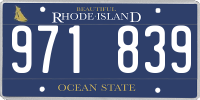 RI license plate 971839