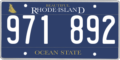 RI license plate 971892