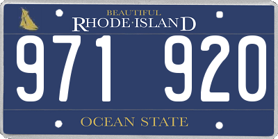 RI license plate 971920