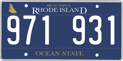 RI license plate 971931