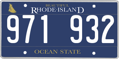 RI license plate 971932