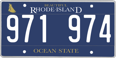 RI license plate 971974