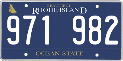 RI license plate 971982