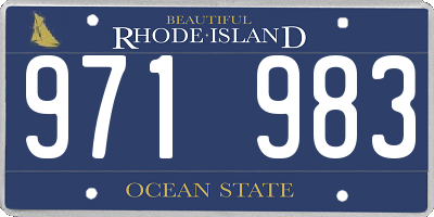 RI license plate 971983