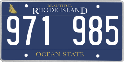 RI license plate 971985