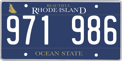 RI license plate 971986