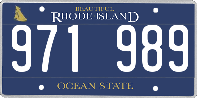 RI license plate 971989