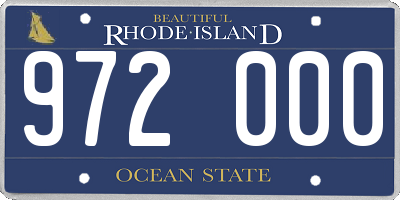 RI license plate 972000