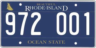 RI license plate 972001