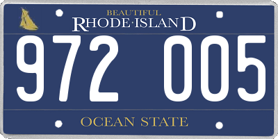 RI license plate 972005