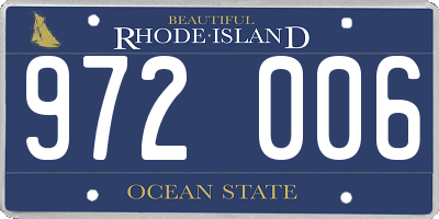 RI license plate 972006