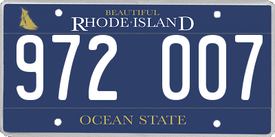 RI license plate 972007