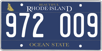 RI license plate 972009