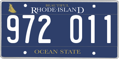 RI license plate 972011