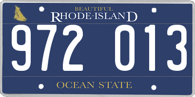 RI license plate 972013