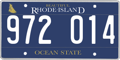 RI license plate 972014