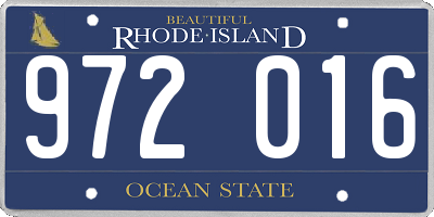 RI license plate 972016