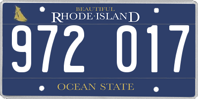 RI license plate 972017