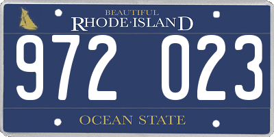 RI license plate 972023