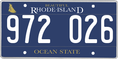 RI license plate 972026