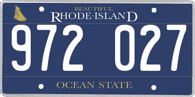 RI license plate 972027