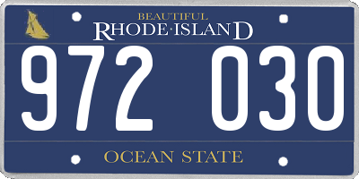 RI license plate 972030