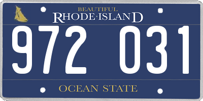 RI license plate 972031