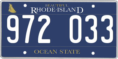 RI license plate 972033