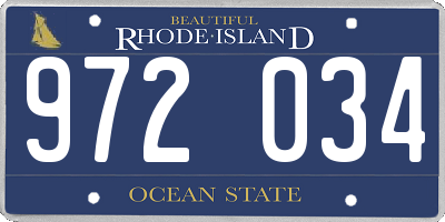 RI license plate 972034