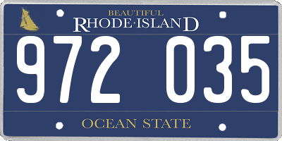 RI license plate 972035