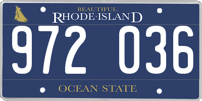 RI license plate 972036