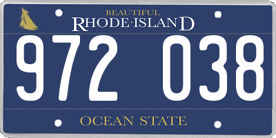 RI license plate 972038