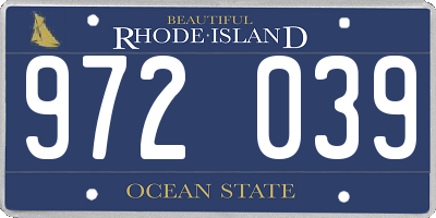 RI license plate 972039
