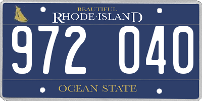 RI license plate 972040