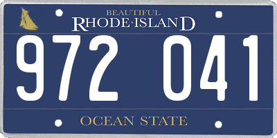 RI license plate 972041