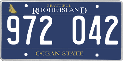 RI license plate 972042