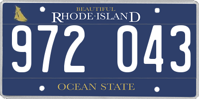 RI license plate 972043