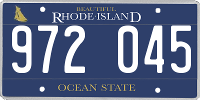 RI license plate 972045