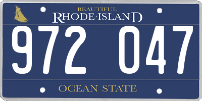 RI license plate 972047