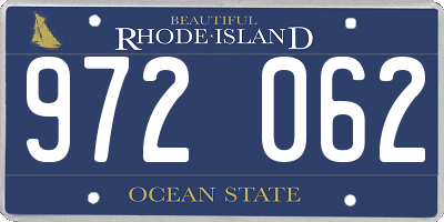 RI license plate 972062