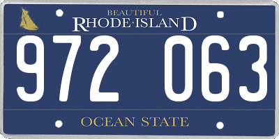 RI license plate 972063