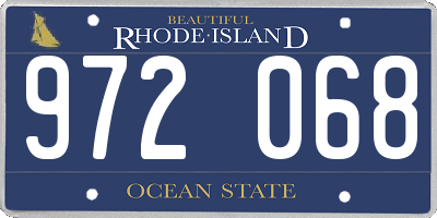 RI license plate 972068