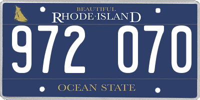 RI license plate 972070