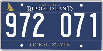 RI license plate 972071