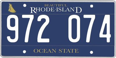 RI license plate 972074