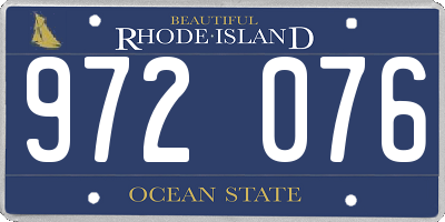 RI license plate 972076